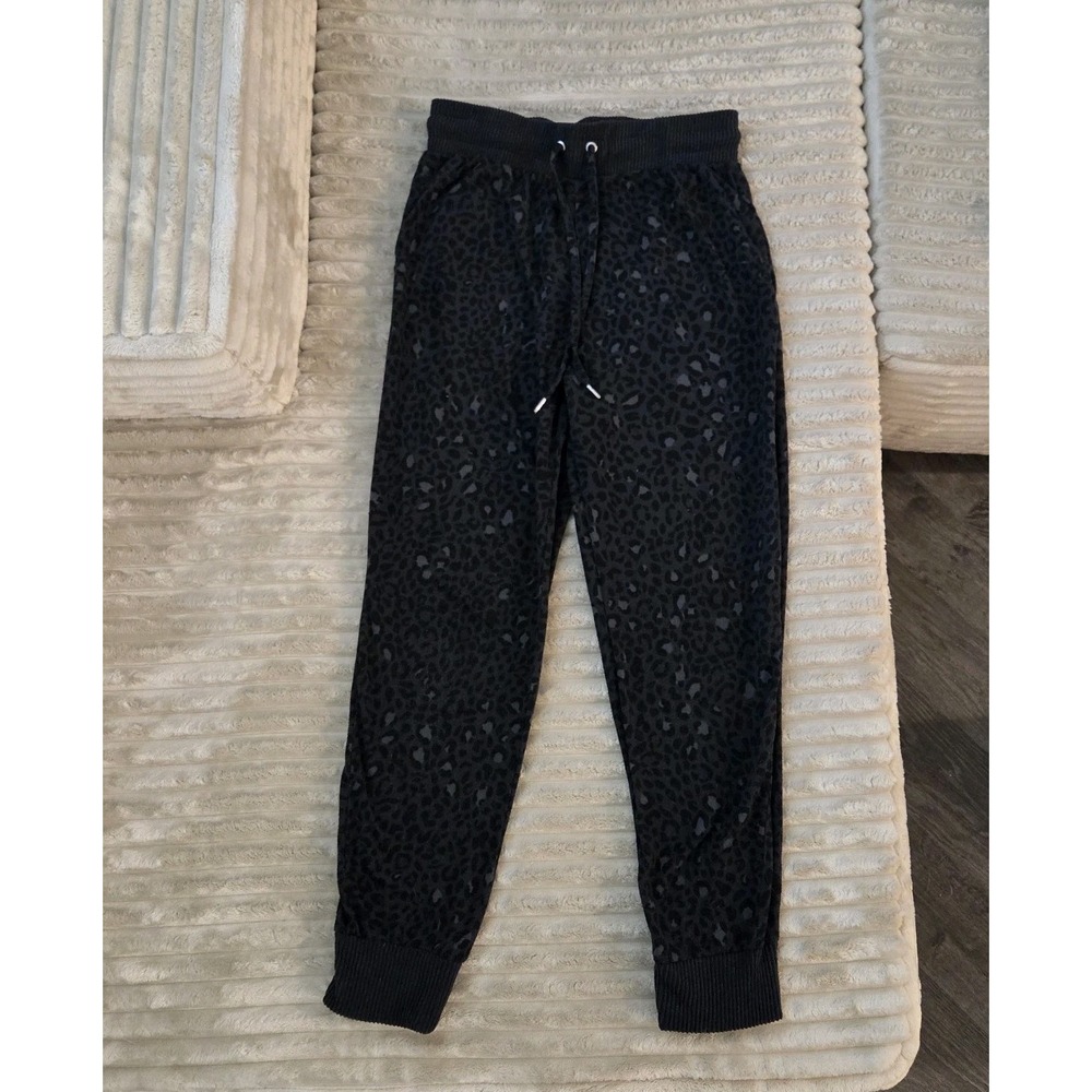 Time and Tru Women's Elastic Waist Cozy Jogger Pants M 8-10 Leopard Print